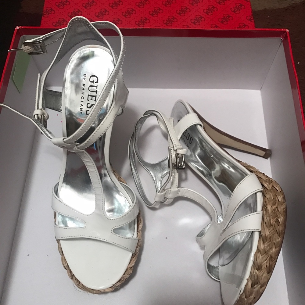 white Guess heels