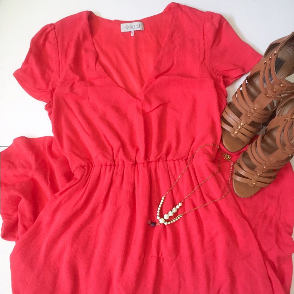 Pink Tea Length Dress