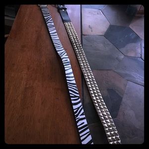 2 belt nwt and nwot zebra and studded size M