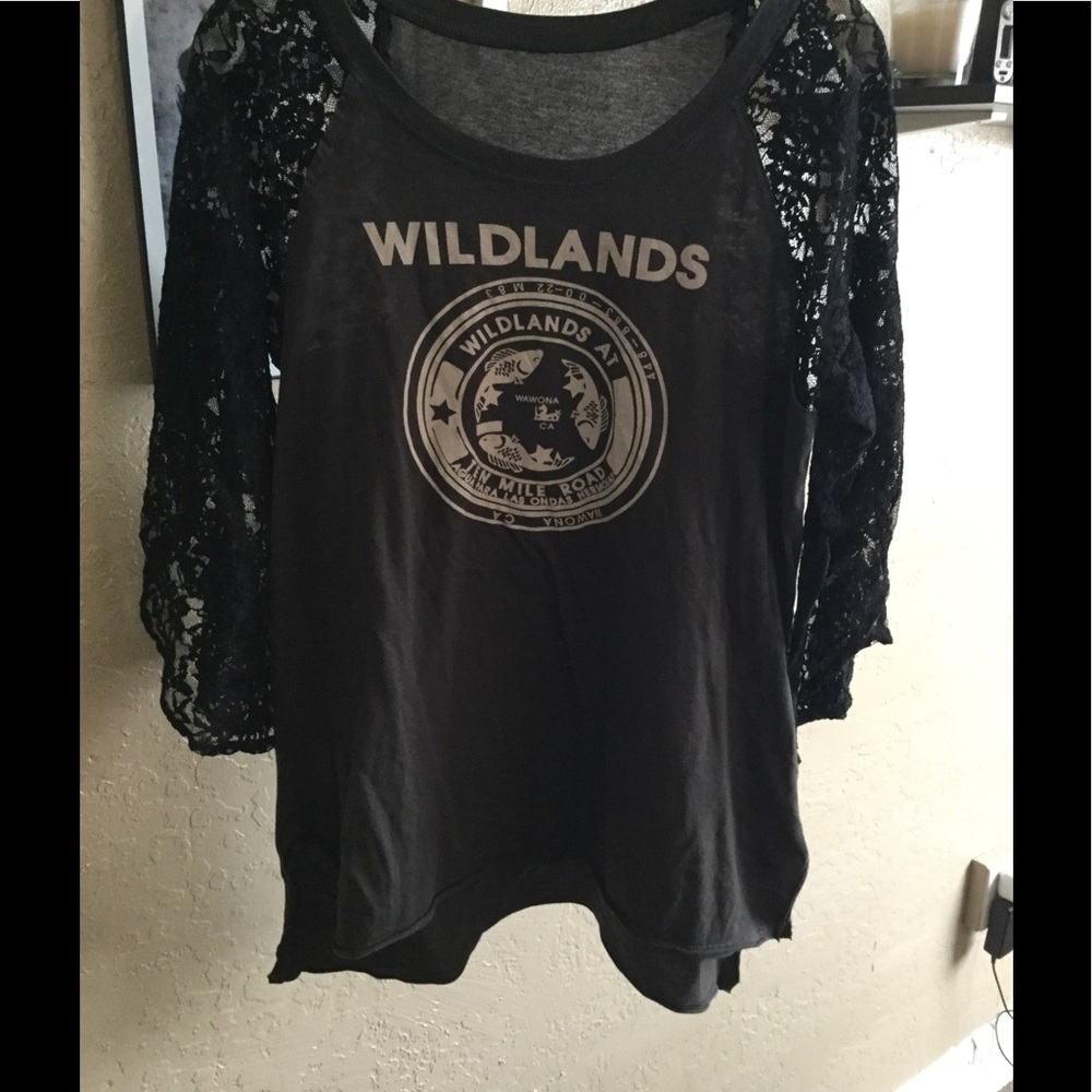 Free People Wildlands Lace Bell Sleeve tshirt