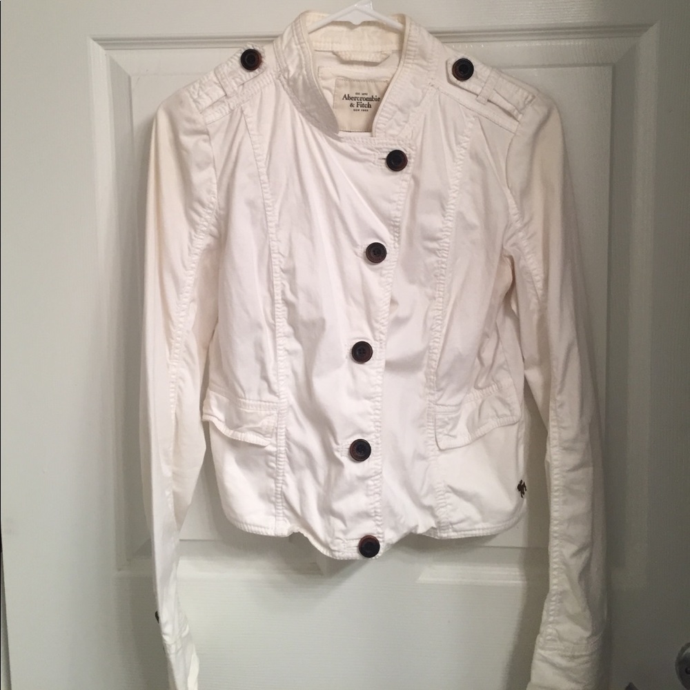 White A&F jacket