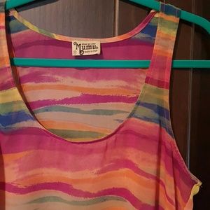 Show me your Mumu rainbow sheer crop top