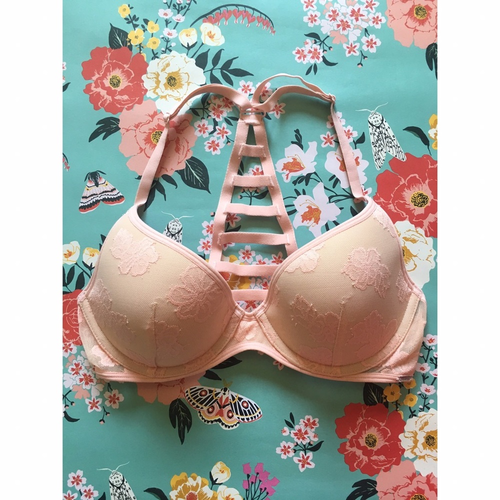 🔥FINAL SALE!🔥👙 Victoria's Secret Pink -Lacy Bra - Picture 1 of 3