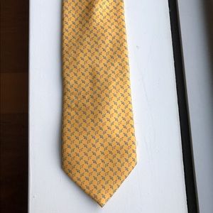 Yellow silk tie Barneys New York