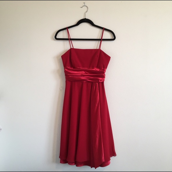 David’s Bridal Red Dress #2 with Ribbon - Picture 3 of 4