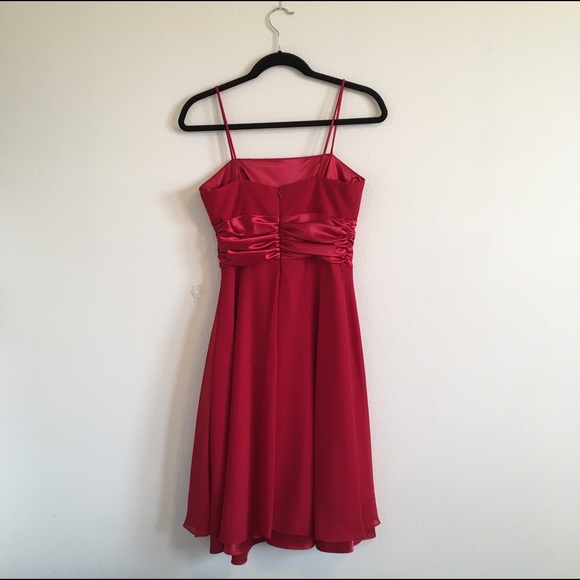 David’s Bridal Red Dress #2 with Ribbon - Picture 4 of 4