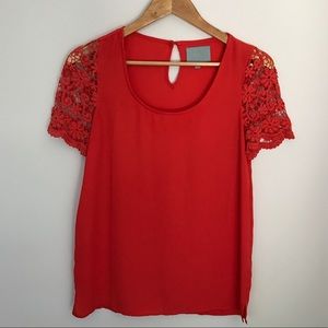 Beautiful blouse with crochet sleeves