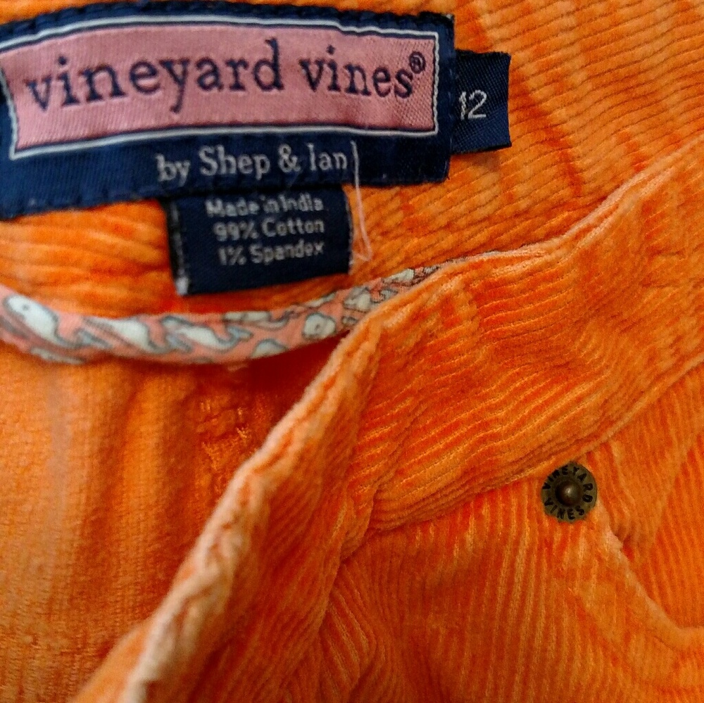 Vineyard Vines Orange Corduary Pants