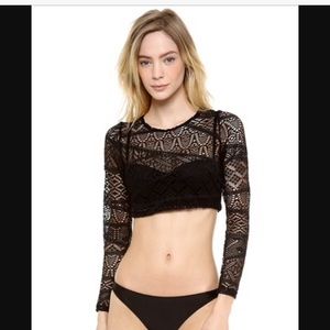 Vitamin A Cannes Cropped Rash Guard size XS.