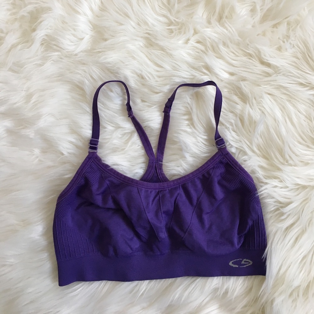 Purple sports bra