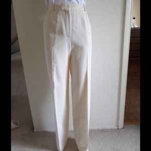 HERMES Cream Wool Straight Leg Pants Sz 44/US10