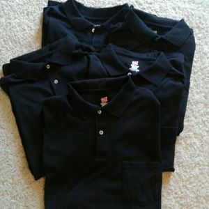 Bundle of 5 black polo shirts