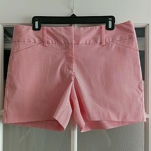 Coral Striped Ann Taylor Signature Shorts