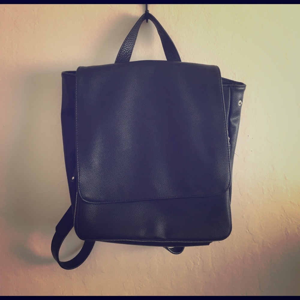Faux leather backpack