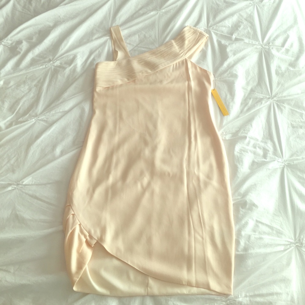 NWT Alice + Olivia light peach silk dress