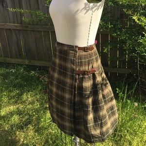 Vintage 90s Pleated Tartan Wrap Skirt