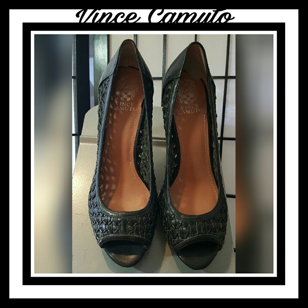 VINCE CAMUTO REXA BLACK  PUMP~NEW HEEL 4.25"  PLATFORM 3/4"