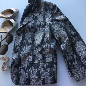 DKNY Metallic Floral-Embroidered Jacket