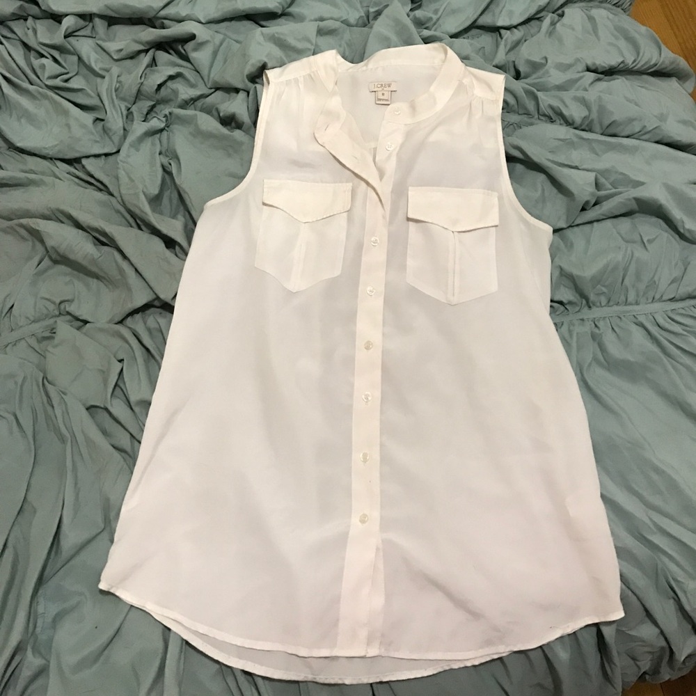 J Crew size 8 white work blouse