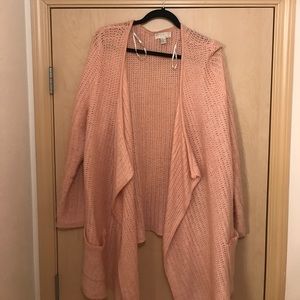 Pink plus size cardigan