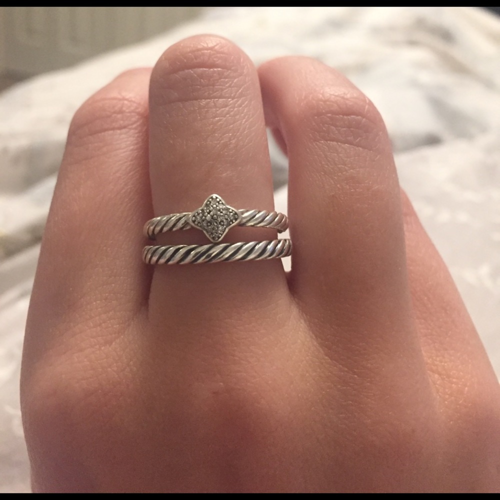 David Yurman Quatrefoil & Cable Rings