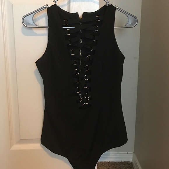 Black lace up bodysuit - Picture 3 of 6