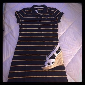 Navy and yellow polo dress