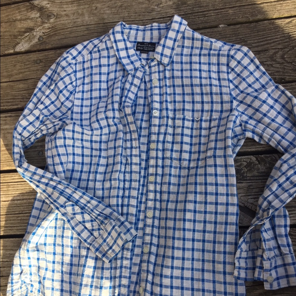 Madewell linen plaid button down