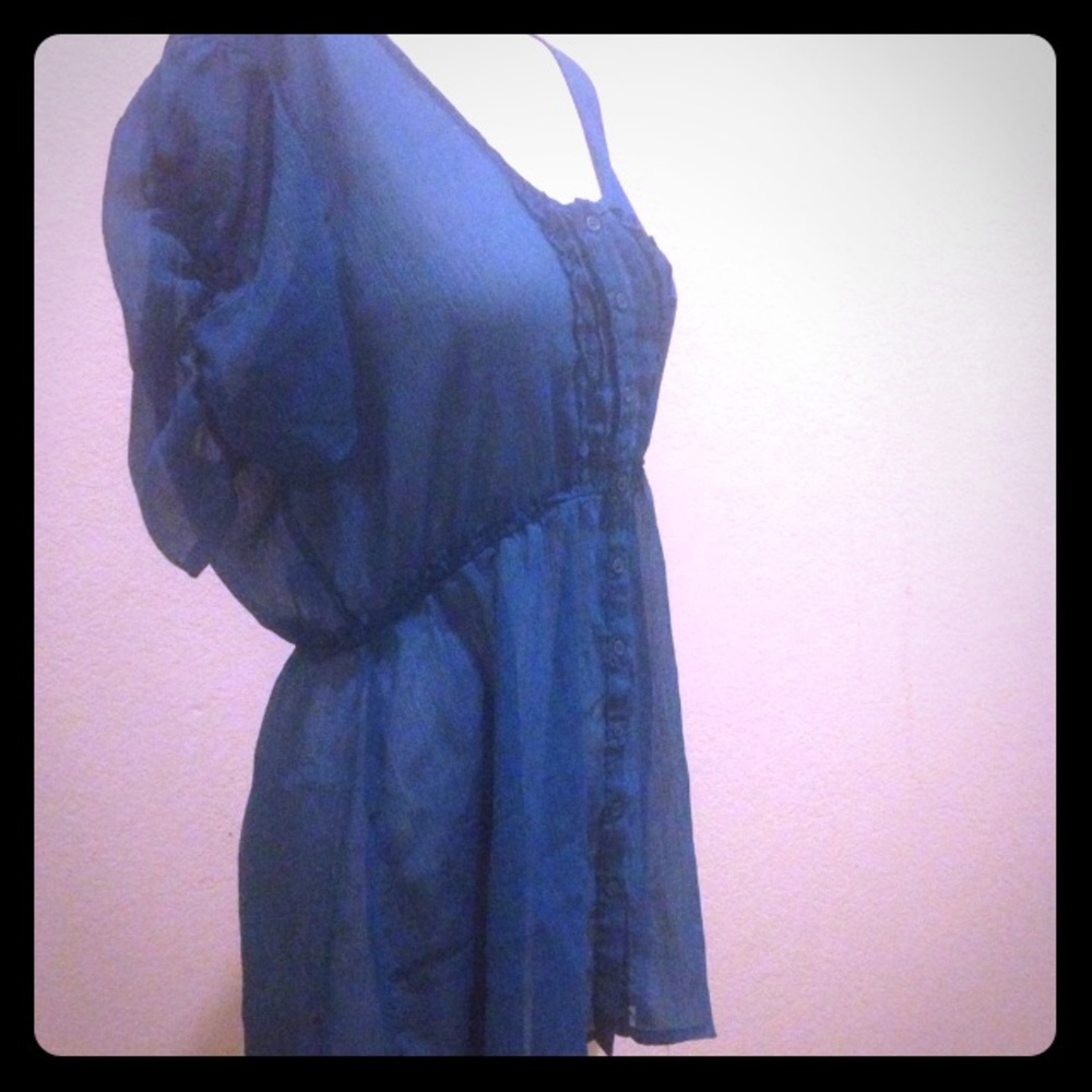 Blue turquoise flow top tunic