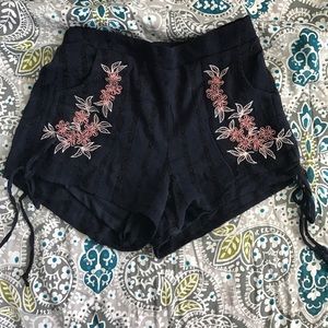 Floral Embroidered Shorts