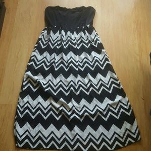 Black and white chevron dress
