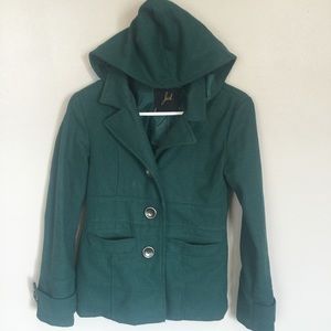 Green pea coat