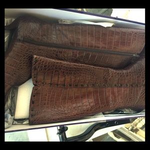 Enzo Angiolini croc leather boot