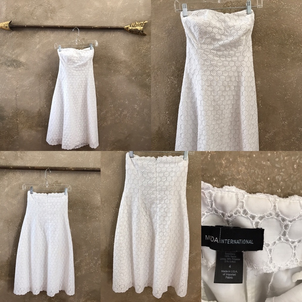 White eyelet, A-line strapless Dress from VS Sz 4