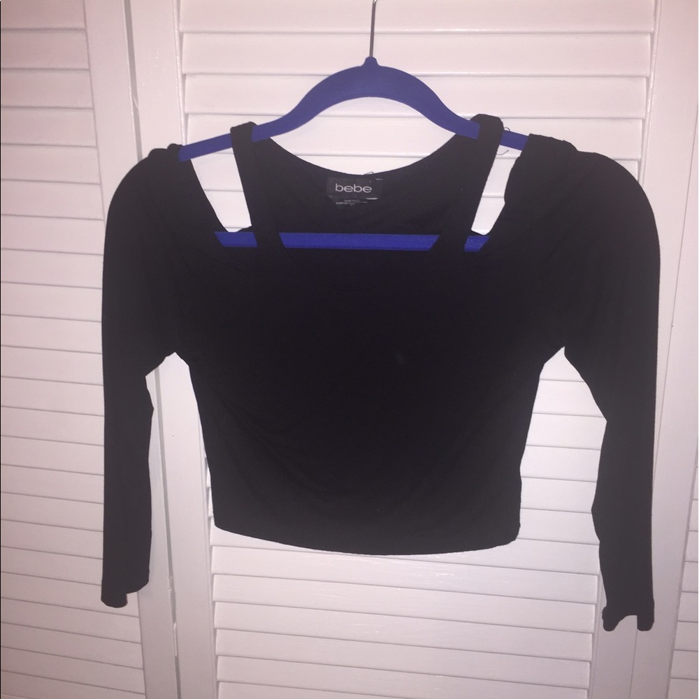 Bebe black crop top