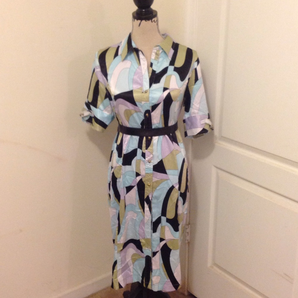 Silk BCBG Multicolor Shirt Dress