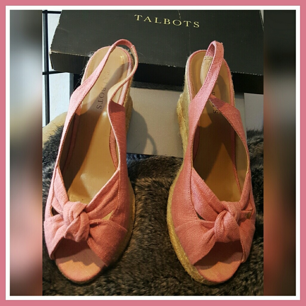 TALBOTS WOMEN'S ROSE QUARTZ ESPADRILLES 9M EUC