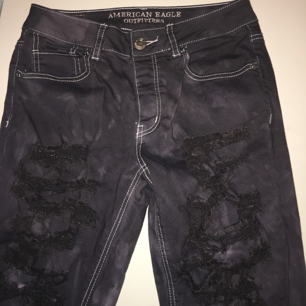 "Bleached" and Ripped American Eagle Tomgirl Jeans