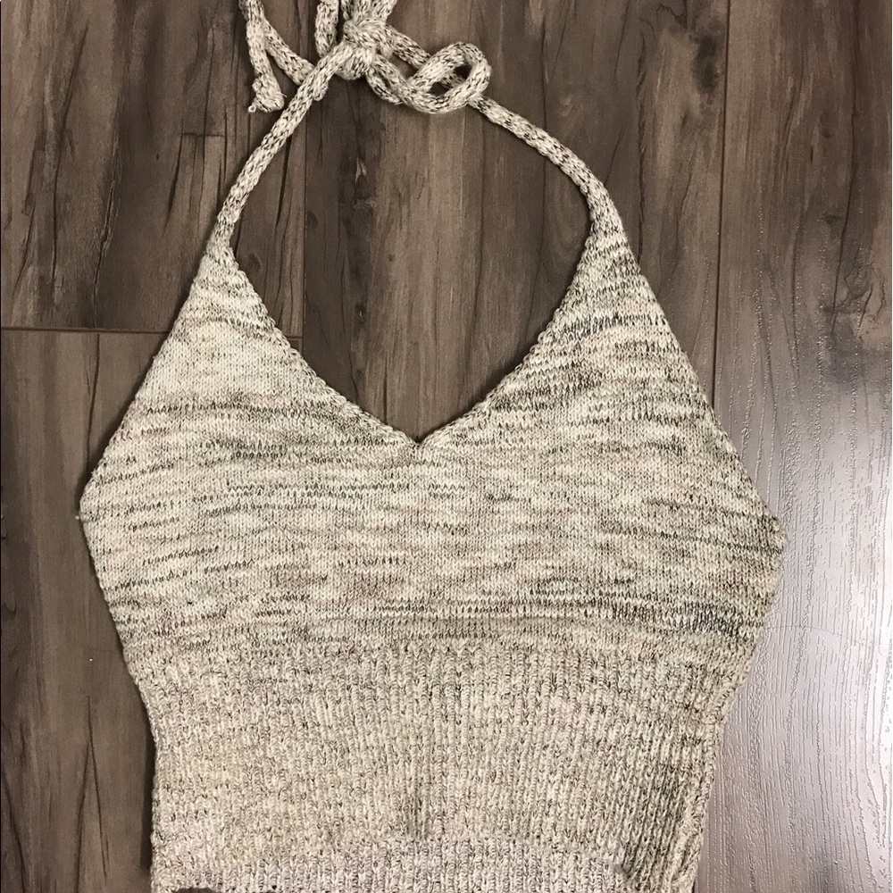 Knitted halter crop top