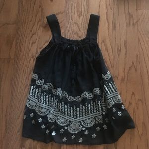 Black embroidered top