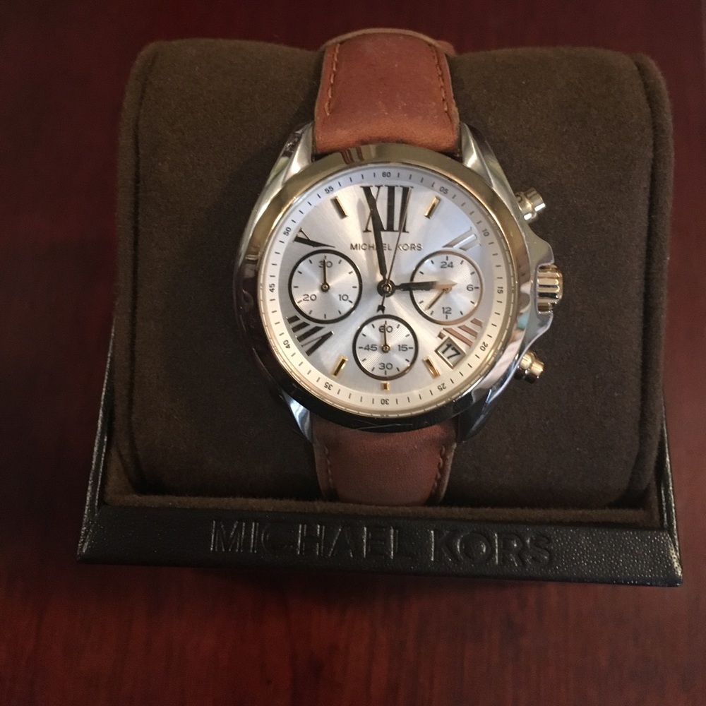 Michael Kors 2 tone leather band watch