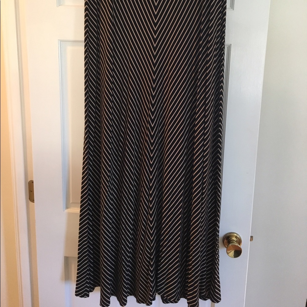 American Rag Striped Maxi Skirt, Black, 2X