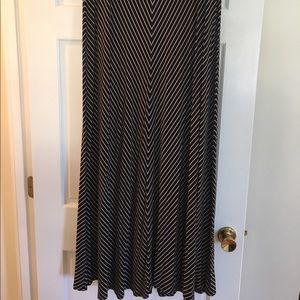 American Rag Striped Maxi Skirt, Black, 2X
