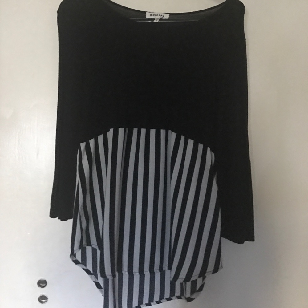 Black with half black and white stripes