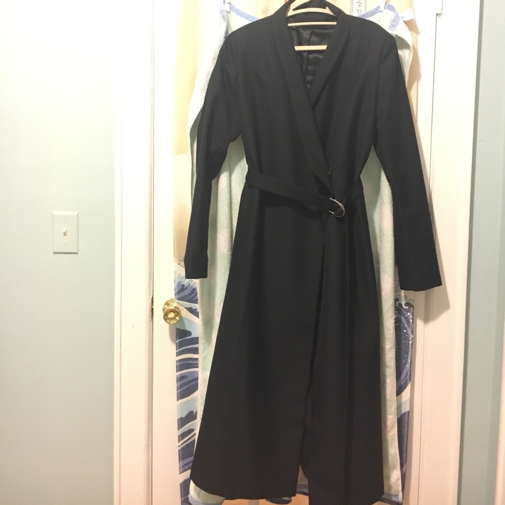 & other stories blended wool kimono coat (black)