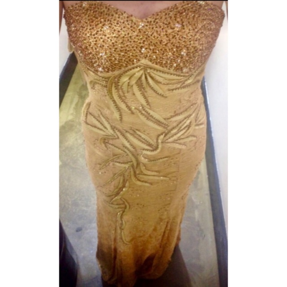 Special Occasion: Gold Lace and Sequin Gown