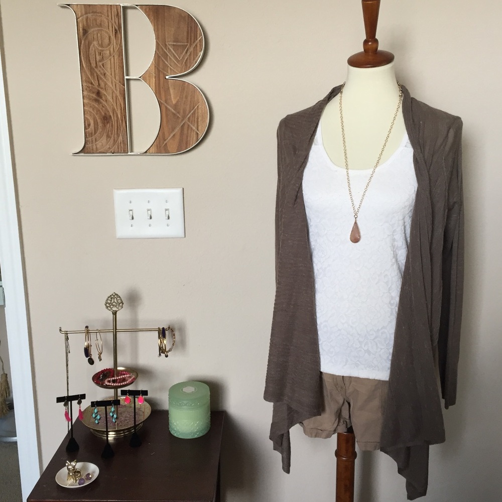 Anthropologie Rib Stitch Asymmetrical Hem Cardi -S