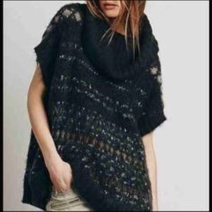 Grey free people sweater with loose turtle neck