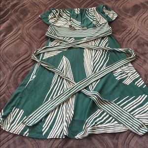 BCBG leaf print dress