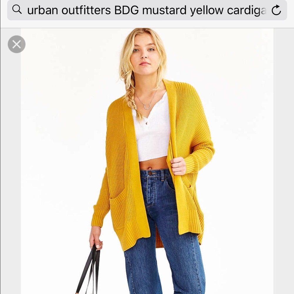 Urban Outfitters BDG Mustard yellow Knit Cardigan